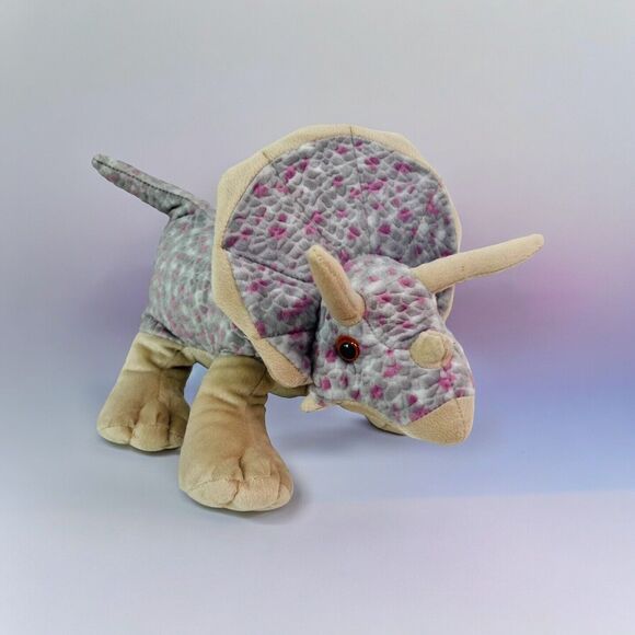 Wild Republic Triceratops Dinosaur Plush 15” Stuffed Animal Toy Beanbag K&M - Picture 2 of 11